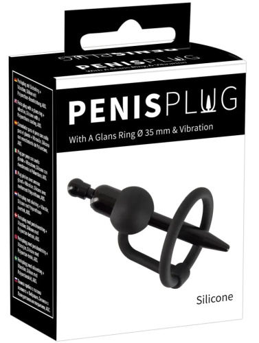 Пластиковый уретральный виброплаг с силиконовым кольцом под головку Penis Plug фото 6
