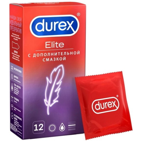 Презервативы Durex №12 Elite тонкие с дополнительной смазкой