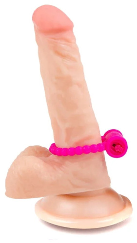 Рельефное виброкольцо A-Toys розовое фото 3