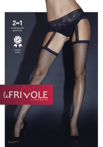 Чулки с черным кружевным поясом S/M фото 3