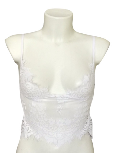 Белый кружевной топ S фото 2