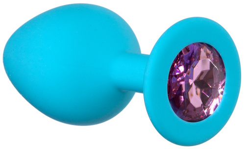 Анальная пробка Emotions Cutie Medium Turquoise pink crystal