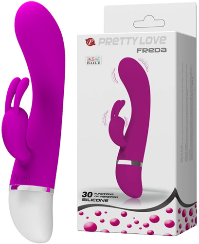 Вибратор с клиторальным стимулятором Pretty Love Freda