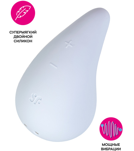 Клиторальный вибростимулятор Satisfyer Dew Drop голубой фото 2
