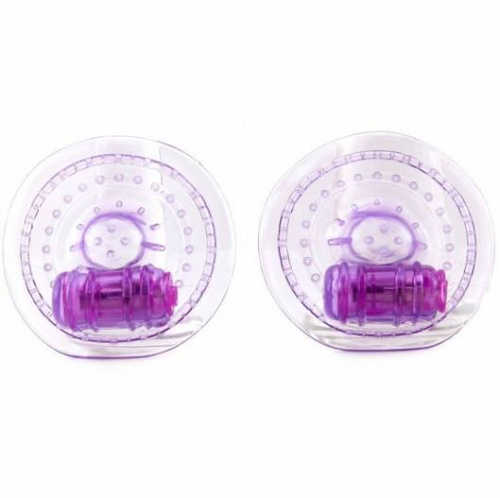 Вибронакладки на соски Pleasure Cupz фиолетовые фото 4