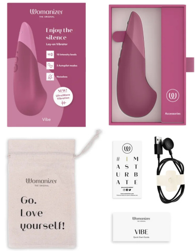 Клиторальный вибратор Womanizer Vibe темно-розовый фото 11