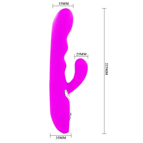 Многоскоростной перезаряжаемый вибратор с клиторальным стимулятором фото 3