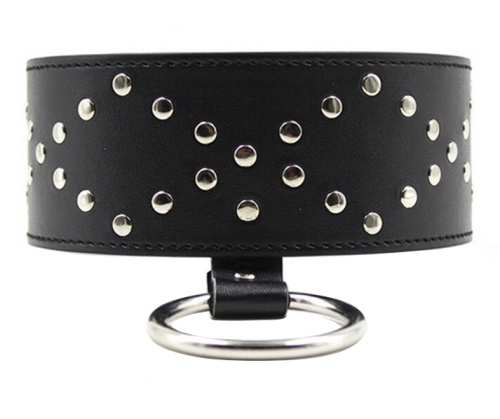 Ошейник с кольцом и заклепками фото 2