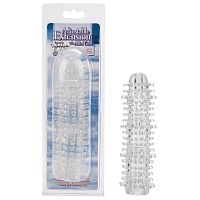 Утолщающая насадка на пенис с текстурами прозрачная