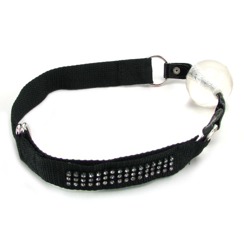 Прозрачный кляп на ремне со стразами Bound by Diamonds фото 4