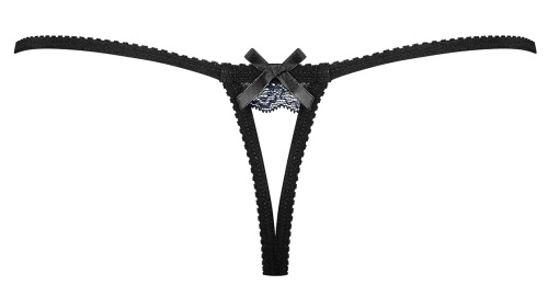 Игривые кружевные темно-синие стринги L/XL фото 4