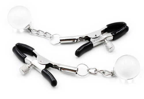 Зажимы для сосков с хрустальными бусинами фото 3