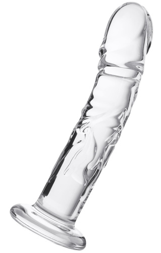 Реалистичный фаллос из прозрачного стекла Sexus Glass 20 см фото 3