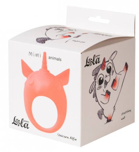Эрекционное виброкольцо Mimi Animals Unicorn Alfie Orange фото 3