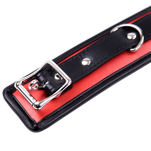 Ошейник с поводком красно-черный фото 4