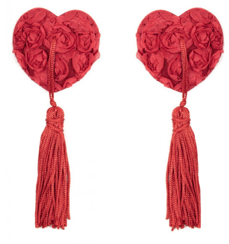 Красные пэстисы в форме сердец декорированные розочками фото 2