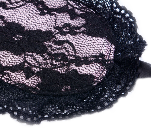 Нежно-розовая маска для глаз с кружевом и лентами фото 4