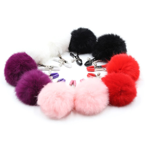 Зажимы на соски с красными помпонами фото 6