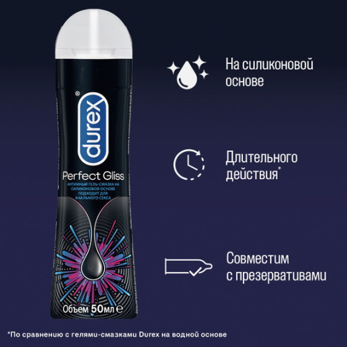 Силиконовая гель-смазка Durex Perfect Gliss, 50 мл фото 2