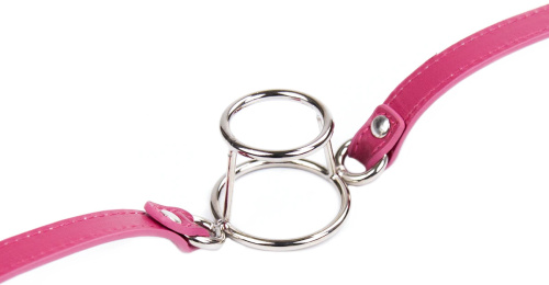 Двойное кольцо-расширитель для рта на розовом ремешке фото 3