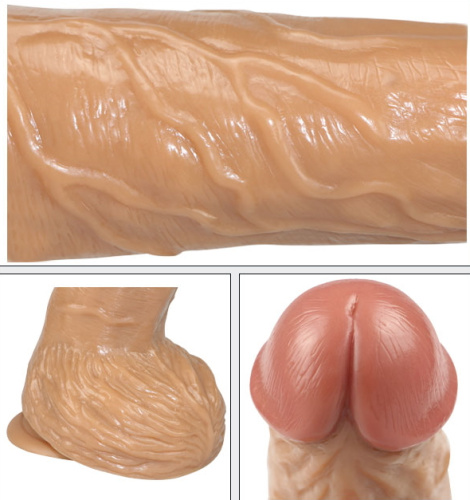 Фаллоимитатор на присоске с розовой головкой Real Extreme Extra Girth фото 5
