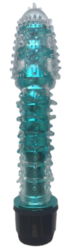 Зеленый вибростимулятор с насадкой