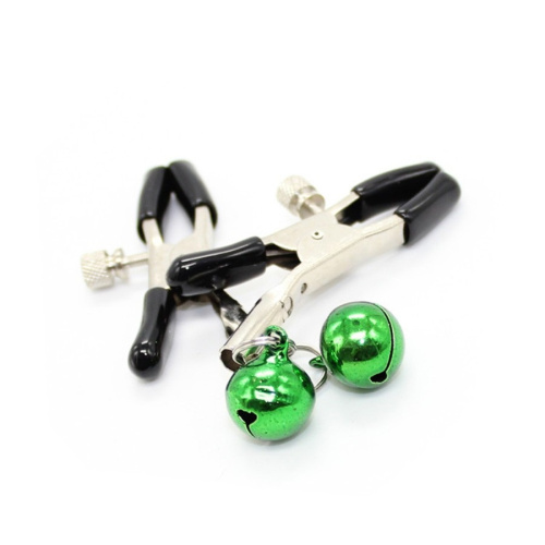 Зажимы для сосков с зеленым бубенчиком фото 2