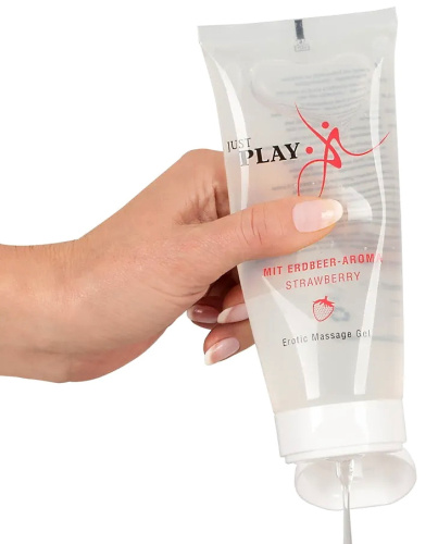 Гель-лубрикант для секса и массажа Just Play Клубника 200 мл фото 3