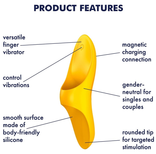 Клиторальный вибромассажер на палец Satisfyer Teaser желтый фото 7