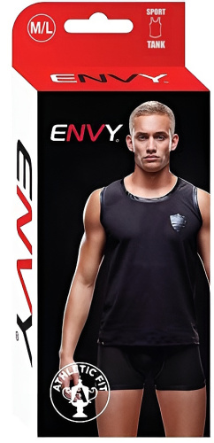 Полупрозрачная мужская майка в сеточку Envy черная M/L фото 4