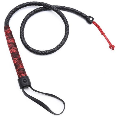 Черно-красный кнут с узорами 84 см фото 4