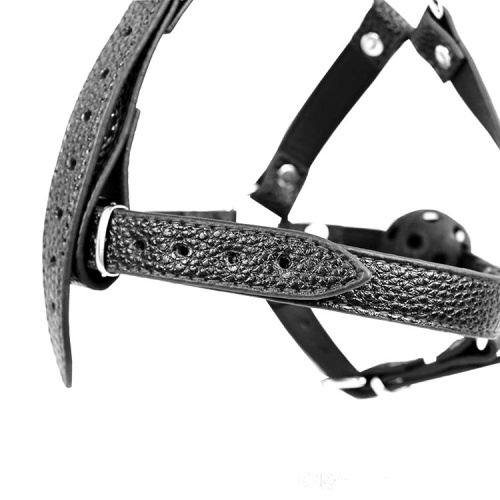 БДСМ-сбруя с кляпом на ремнях фото 3
