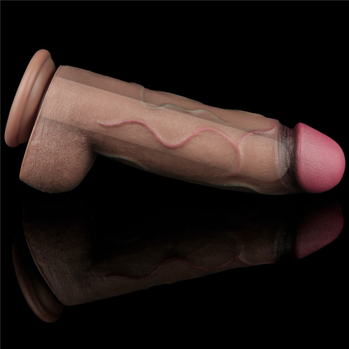 Темнокожий фаллос-гигант Dual Layered Silicone Cock XXL 31 см фото 3