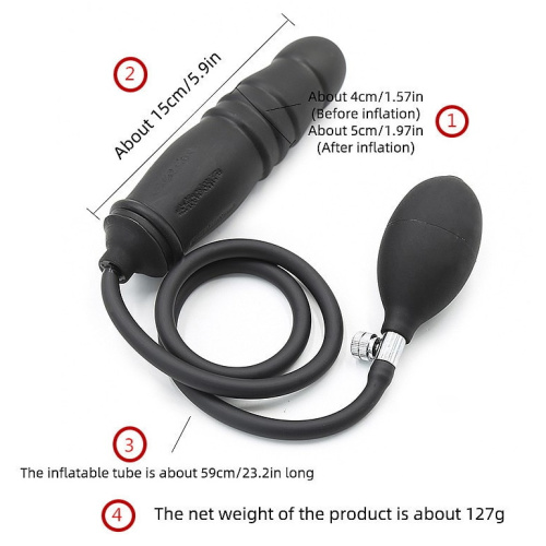 Расширяющийся ребристый фаллос с грушей фото 3