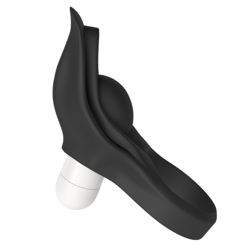 Виброкольцо Power Clit Silicone Cockring черное фото 3
