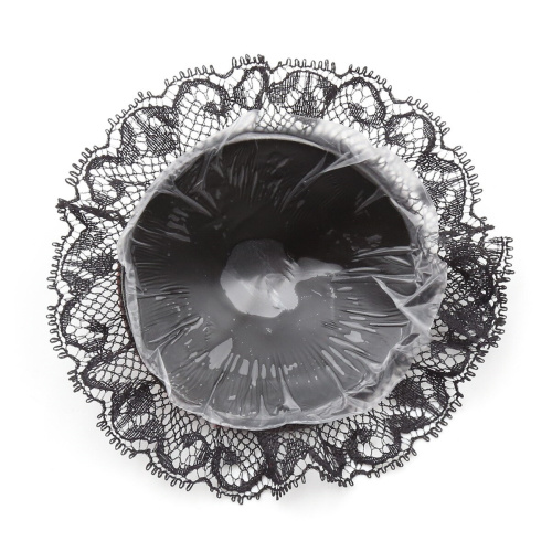 Красно-черные пэстисы с кружевом фото 5