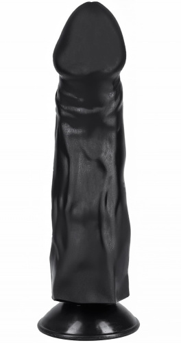 Реалистичный черный фаллоимитатор на присоске 21 см фото 2