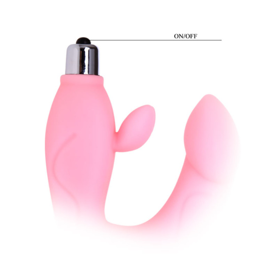 Вибромассажер для G-точки с клиторальным стимулятором розовый фото 4