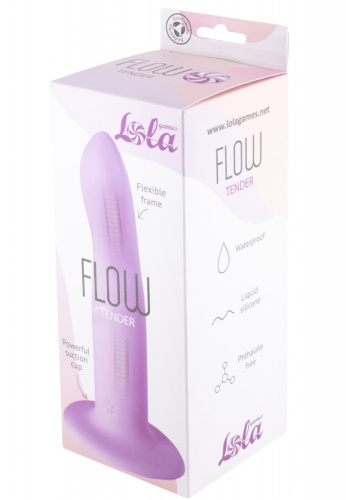 Гнущийся нереалистичный фаллос на присоске Flow Tender 17 см фото 5