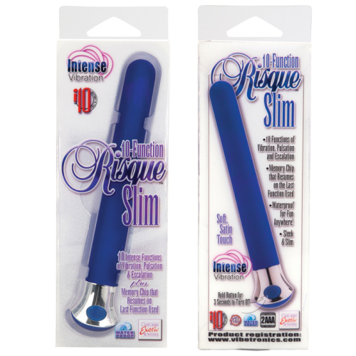 Вибратор с memory-чипом Slims 10 функций синий фото 3