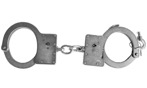 Настоящие милицейские наручники с одним ключиком