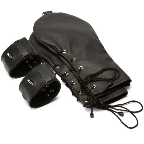 Бондажные наручи чёрные фото 4