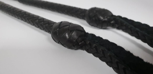 Эксклюзивный кожаный cтек с петлей на конце 72 см фото 3