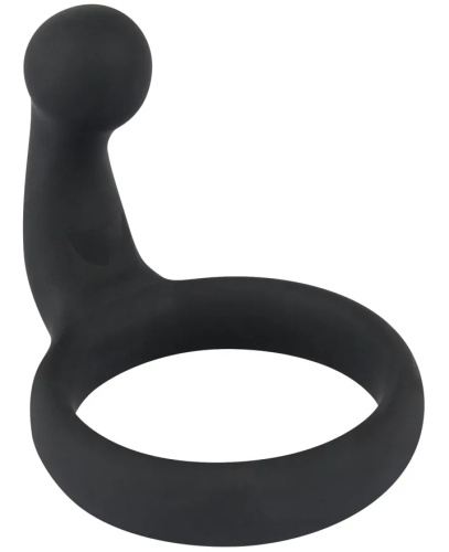Эрекционное кольцо Black Velvets со стимулятором промежности фото 2