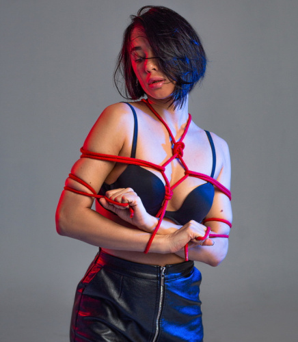 Красная веревка для бондажа Party Hard Do Not Disturb 5 м фото 3