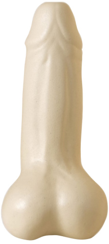 Матовая настольная ваза керамическая Достоинство бежевый цвет 21 см фото 4