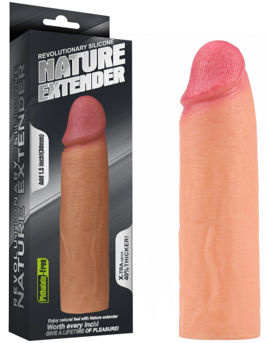 Удлиняющая насадка на пенис Revolutionary Silicone Nature Extender + 4 см
