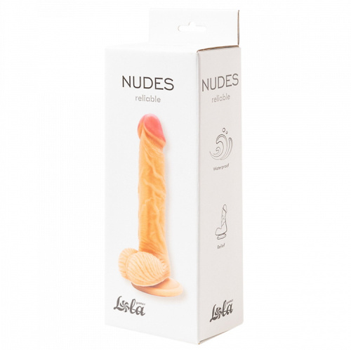 Упругий фаллоимитатор с прямым рельефным стволом Nudes Reliable фото 4