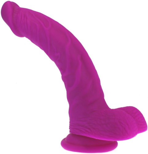 Изогнутый фаллоимитатор пурпурного цвета X-Men 22 см фото 2