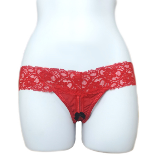 Дерзкие красные трусики с открытой промежностью L фото 5